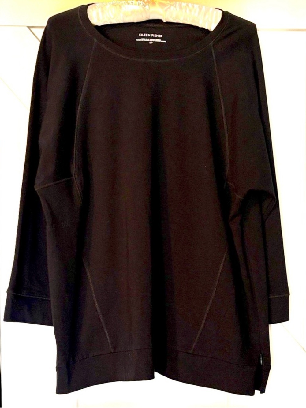 Eileen Fisher Black Mixed Medium Sweatshirt Size Small